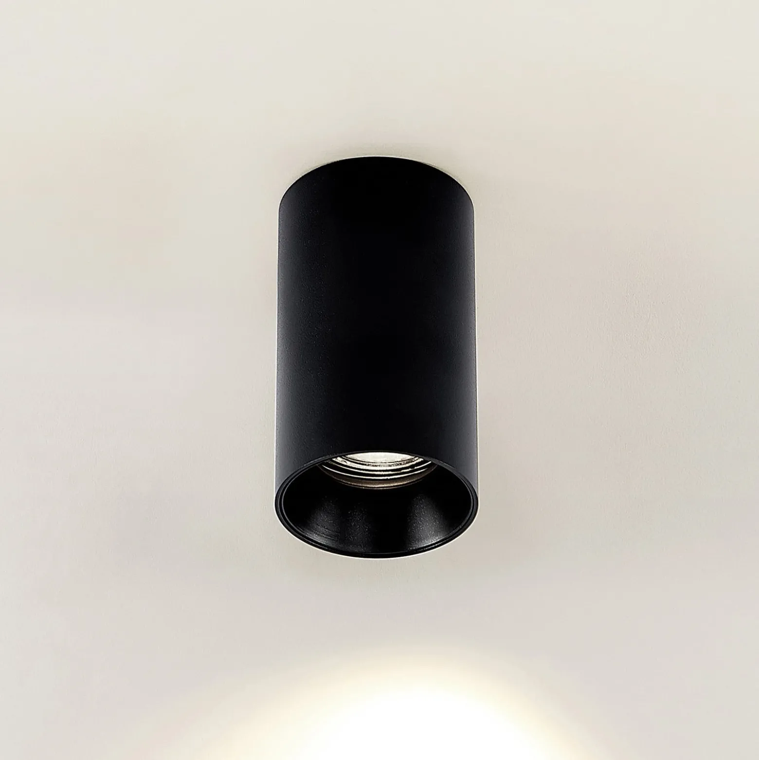 Arcchio Downlight Brinja, schwarz, Metall, Ø 6cm, rund, GU10