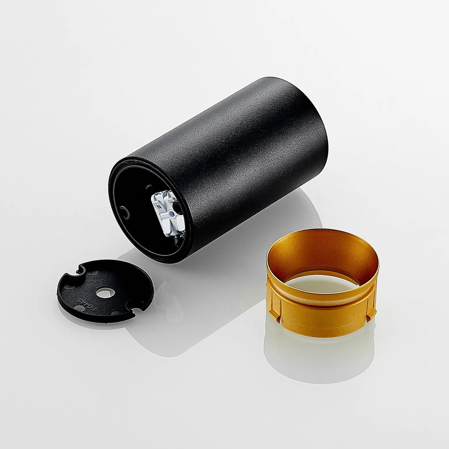 Arcchio Downlight Brinja, schwarz, Metall, Ø 6cm, rund, GU10