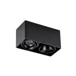 Arcchio Downlight Kubika, 19 cm, schwarz, 2-flg., Metall