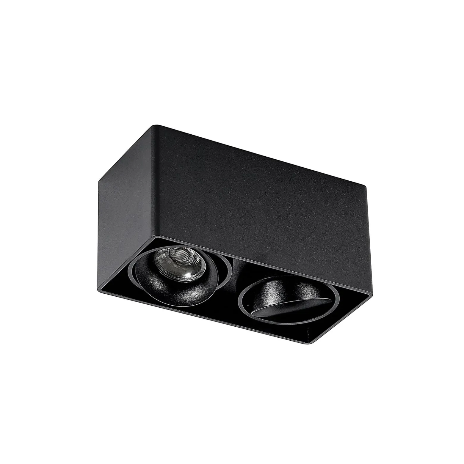 Arcchio Downlight Kubika, 19 cm, schwarz, 2-flg., Metall