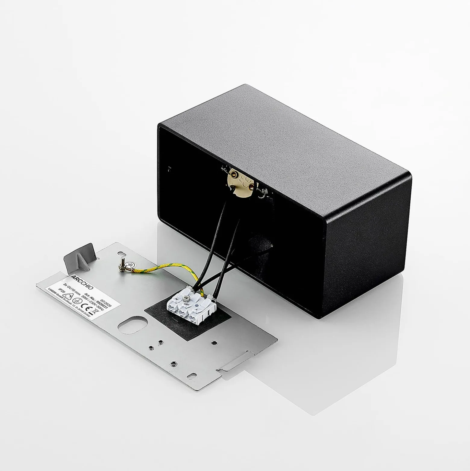 Arcchio Downlight Kubika, 19 cm, schwarz, 2-flg., Metall