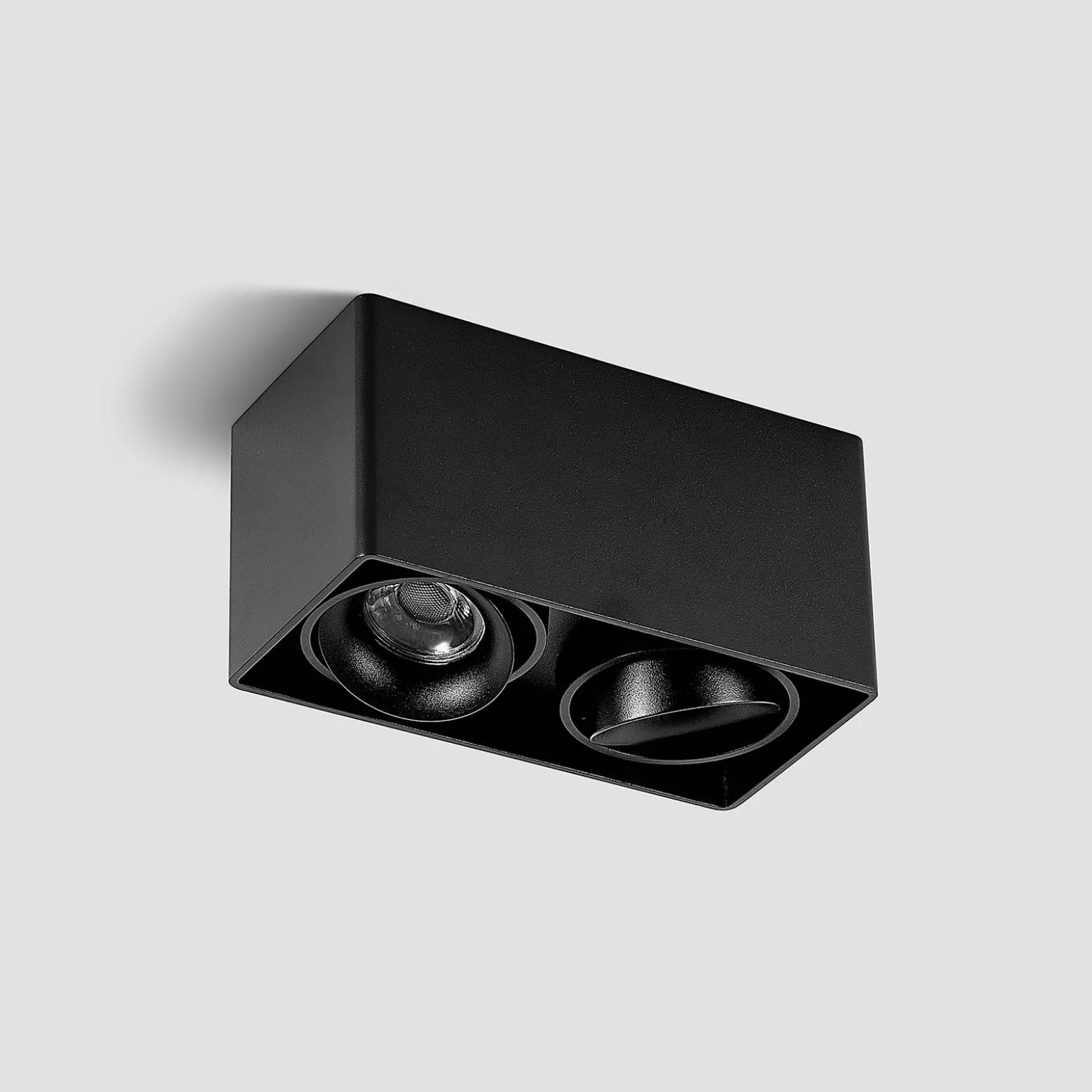 Arcchio Downlight Kubika, 19 cm, schwarz, 2-flg., Metall
