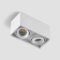 Arcchio Downlight Kubika, 19 cm, weiß, 2-flg., Metall