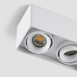 Arcchio Downlight Kubika, 19 cm, weiß, 2-flg., Metall