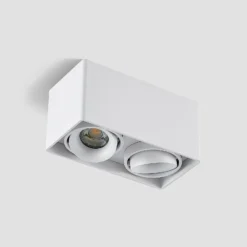 Arcchio Downlight Kubika, 19 cm, weiß, 2-flg., Metall