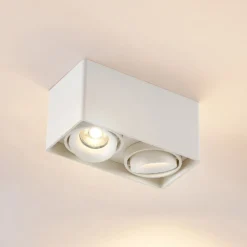 Arcchio Downlight Kubika, 19 cm, weiß, 2-flg., Metall