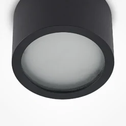 Arcchio Downlight Nieva, GX53, schwarz, rund, Ø 10cm, Metall