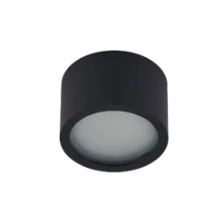 Arcchio Downlight Nieva, GX53, schwarz, rund, Ø 10cm, Metall