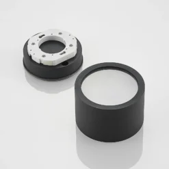 Arcchio Downlight Nieva, GX53, schwarz, rund, Ø 10cm, Metall
