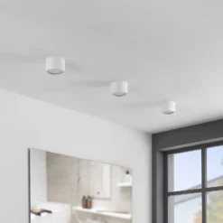 Arcchio Downlight Nieva, GX53, weiß, rund, Ø 10cm, Metall