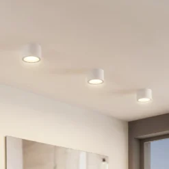 Arcchio Downlight Nieva, GX53, weiß, rund, Ø 10cm, Metall