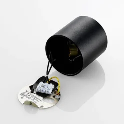 Arcchio Downlight Walza, schwarz, Metall, Ø 9 cm, GU10