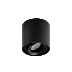 Arcchio Downlight Walza, schwarz, Metall, Ø 9 cm, GU10