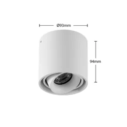 Arcchio Downlight Walza, weiß, Metall, Ø 9 cm, GU10
