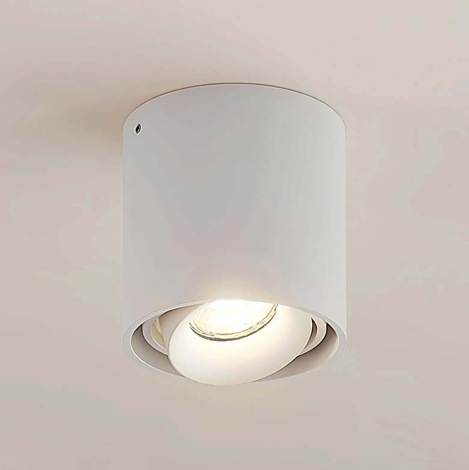 Arcchio Downlight Walza, weiß, Metall, Ø 9 cm, GU10