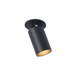 Arcchio Einbaustrahler Davin, schwarz, Zylinder, 3er-Set