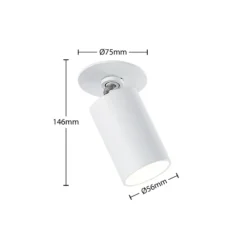 Arcchio Einbaustrahler Davin, weiß, Zylinder, 2er-Set