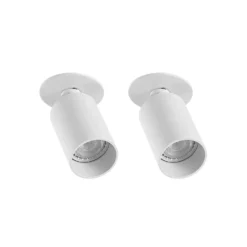 Arcchio Einbaustrahler Davin, weiß, Zylinder, 2er-Set