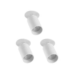 Arcchio Einbaustrahler Davin, weiß, Zylinder, 3er-Set