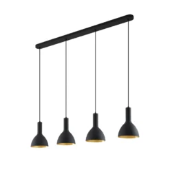 Arcchio Hängelampe Cosmina, 4-flammig, Länge 120 cm, schwarz