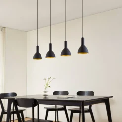 Arcchio Hängelampe Cosmina, 4-flammig, Länge 120 cm, schwarz