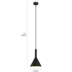 Arcchio Hängelampe Tadej, schwarz-weiß, Ø 19 cm, Metall, E27
