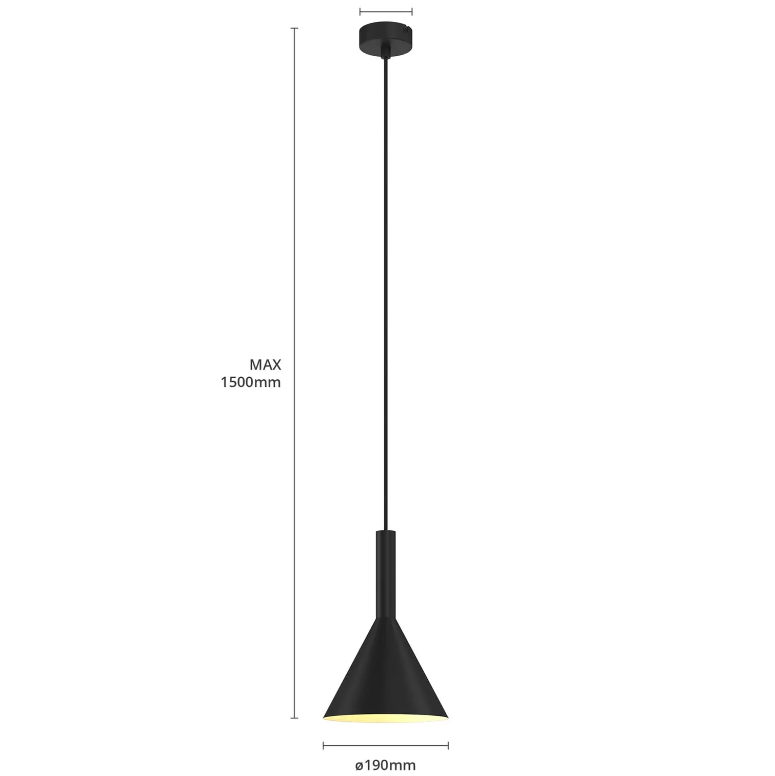 Arcchio Hängelampe Tadej, schwarz-weiß, Ø 19 cm, Metall, E27