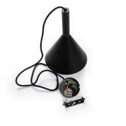 Arcchio Hängelampe Tadej, schwarz-weiß, Ø 19 cm, Metall, E27