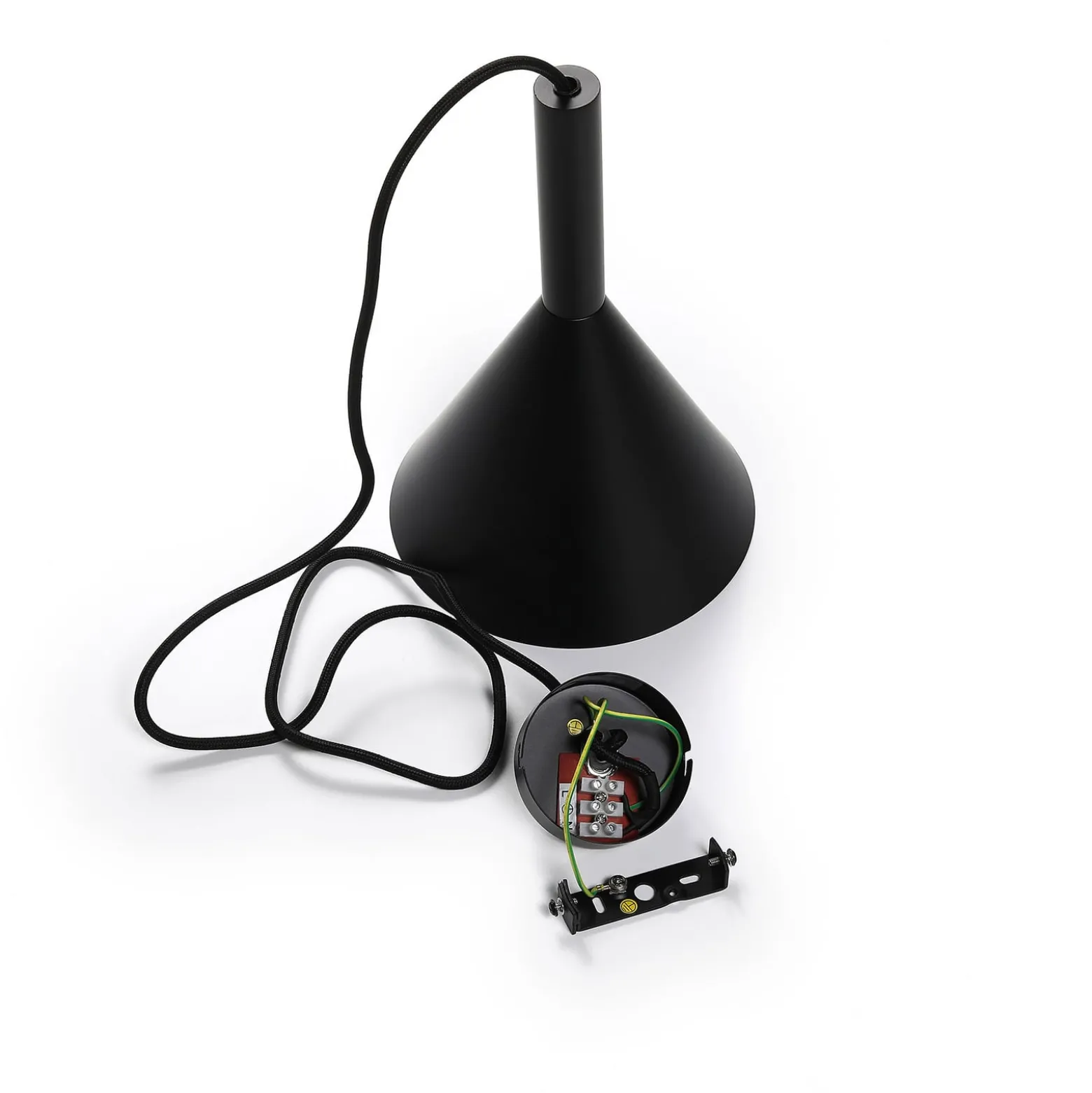 Arcchio Hängelampe Tadej, schwarz-weiß, Ø 19 cm, Metall, E27