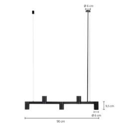 Arcchio Hängeleuchte Brinja, schwarz, 120 cm, 5-flg., GU10