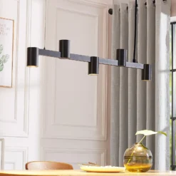 Arcchio Hängeleuchte Brinja, schwarz, 120 cm, 5-flg., GU10