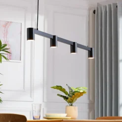 Arcchio Hängeleuchte Brinja, schwarz, 120 cm, 4-flg., GU10
