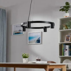 Arcchio Hängeleuchte Brinja, schwarz, Ø 64 cm, 4-flg., GU10