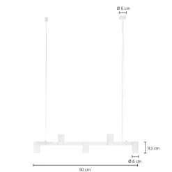 Arcchio Hängeleuchte Brinja, weiß, Länge 90 cm, 5-flg., GU10