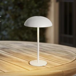 Arcchio LED-Akkutischleuchte Thenra, weiß, Wandhalterung