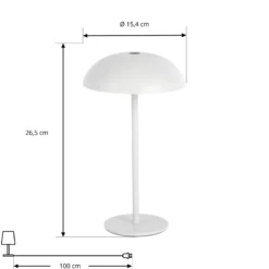 Arcchio LED-Akkutischleuchte Thenra, weiß, Wandhalterung