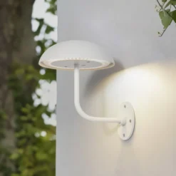 Arcchio LED-Akkutischleuchte Thenra, weiß, Wandhalterung