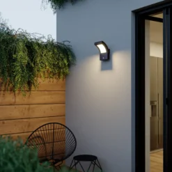 Arcchio LED-Außenwandleuchte Advik, anthrazit, IP54, Sensor