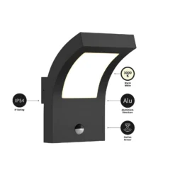 Arcchio LED-Außenwandleuchte Advik, anthrazit, IP54, Sensor