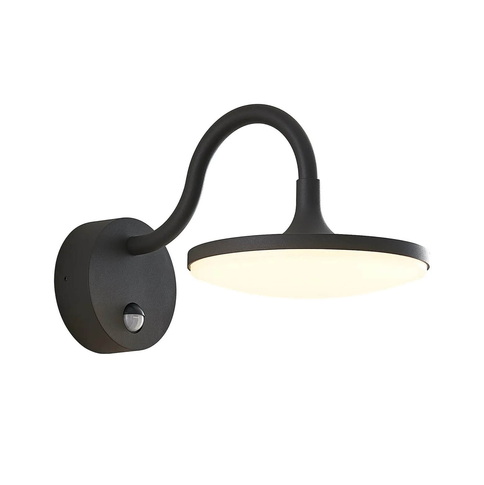 Arcchio LED-Außenwandleuchte Fineria, Ø22 cm, Metall, Sensor