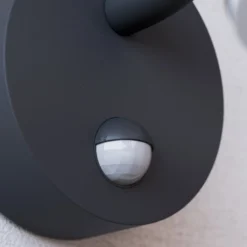 Arcchio LED-Außenwandleuchte Fineria, Ø22 cm, Metall, Sensor