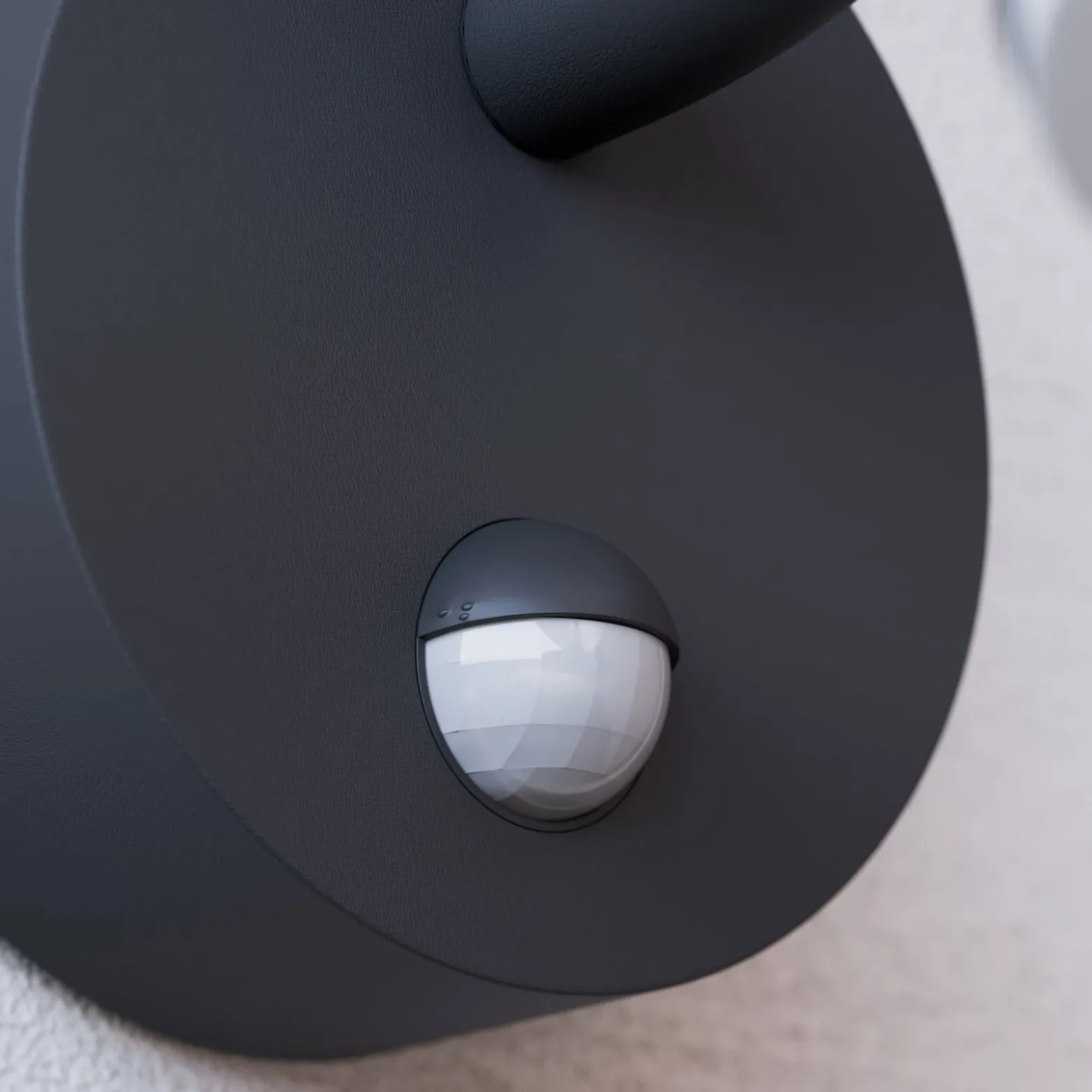 Arcchio LED-Außenwandleuchte Fineria, Ø22 cm, Metall, Sensor