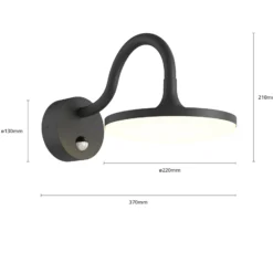 Arcchio LED-Außenwandleuchte Fineria, Ø22 cm, Metall, Sensor