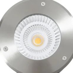 Arcchio LED-Bodeneinbauspot Thentos, Ø 18 cm 60° nickel IP67