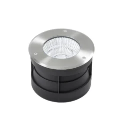 Arcchio LED-Bodeneinbauspot Thentos, Ø 18 cm 60° nickel IP67