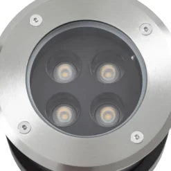 Arcchio LED-Bodeneinbauspot Thentos, Ø 12 cm 40° nickel IP67