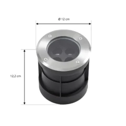 Arcchio LED-Bodeneinbauspot Thentos, Ø 12 cm 40° nickel IP67