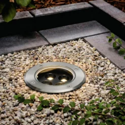 Arcchio LED-Bodeneinbauspot Thentos, Ø 12 cm 40° nickel IP67