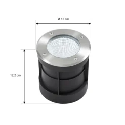 Arcchio LED-Bodeneinbauspot Thentos, Ø 12 cm 60° nickel IP67