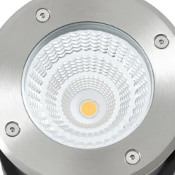 Arcchio LED-Bodeneinbauspot Thentos, Ø 12 cm 60° nickel IP67
